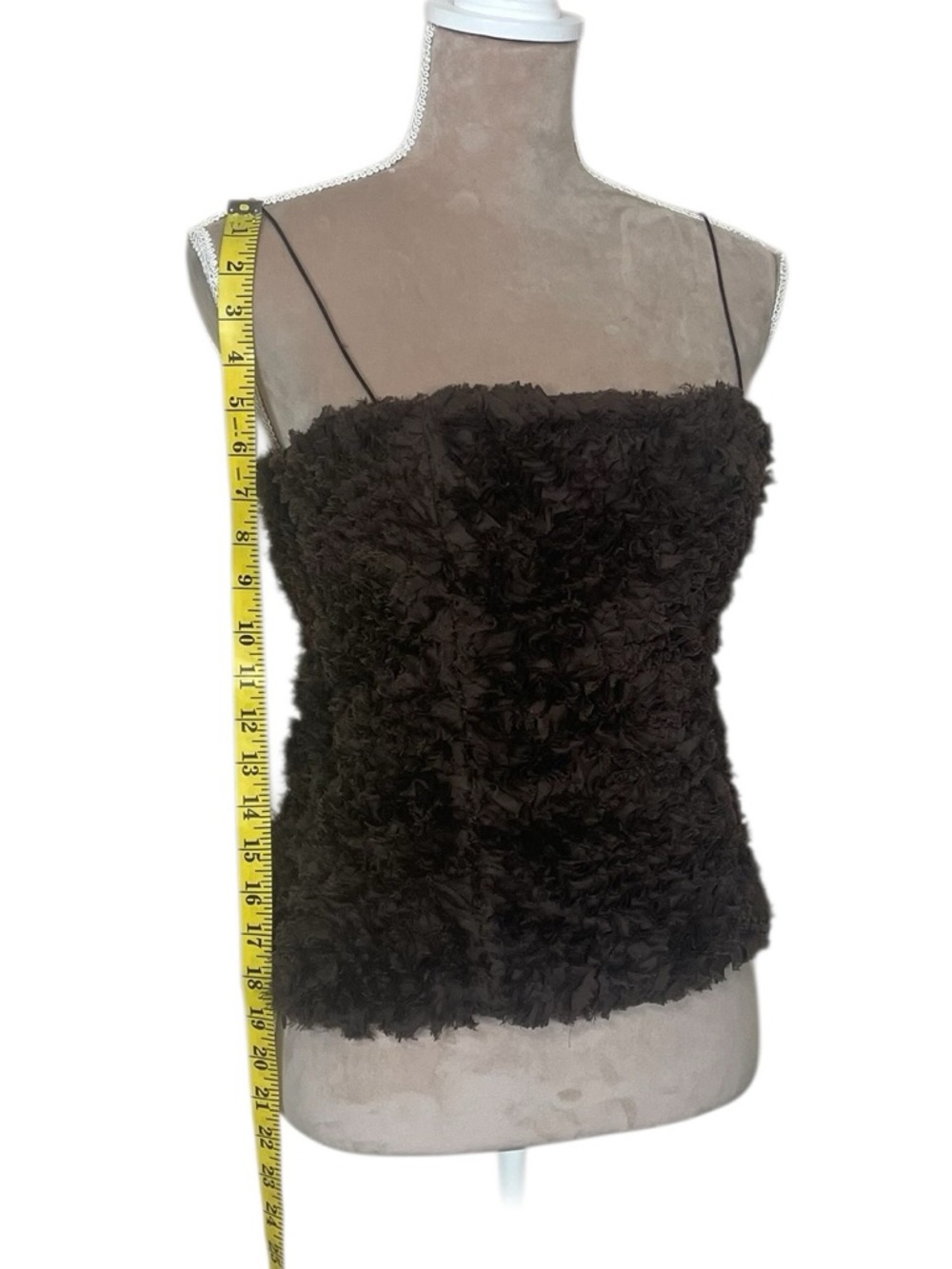 NWT Zara Voluminous Mesh Top in Brown - Picture 7 of 13